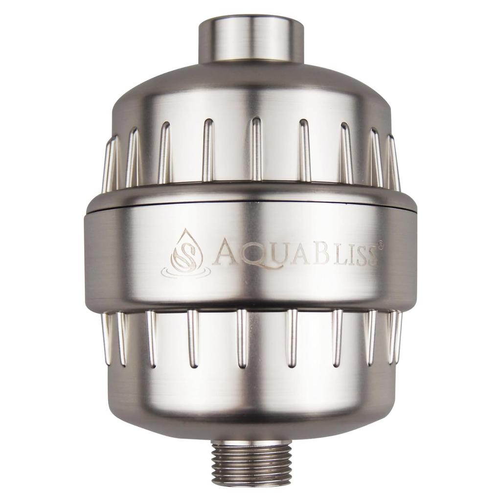 AquaBliss High Output Revitalizing Shower Filter - Reduces Dry Itchy Skin, Dandruff, Eczema, and Dramatically Improves The Condition of Your Skin, Hair and Nails - Brushed Nickel (SF100-BN)