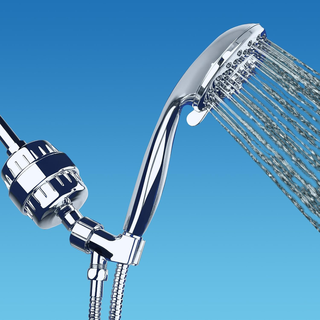 AquaBliss High Output Revitalizing Shower Filter - Reduces Dry Itchy Skin, Dandruff, Eczema, and Dramatically Improves The Condition of Your Skin, Hair and Nails - Brushed Nickel (SF100-BN)