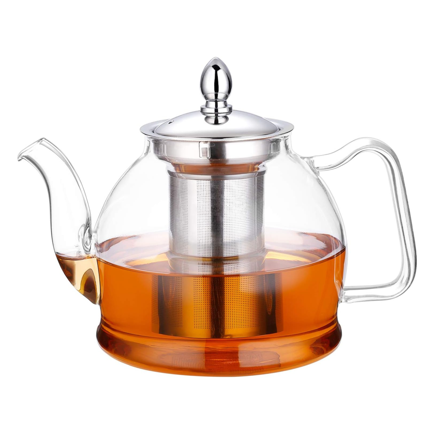 HIWARE 1000ml Glass Teapot with Removable Infuser, Stovetop Safe Tea Kettle, Blooming and Loose Leaf Tea Maker Set